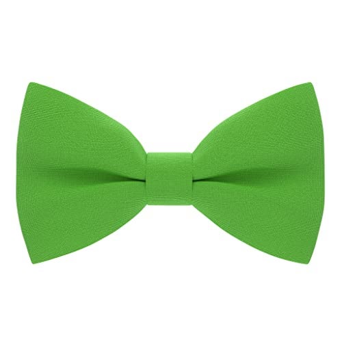 Bow Tie House Men's Classic Pre-Tied Bow Tie Formal Solid Tuxedo (Large, Green Shamrock) - Image 1