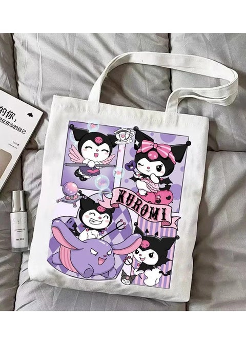 Funny Kuromi Sanrio Tote Bag Canvas Shoulder Bag