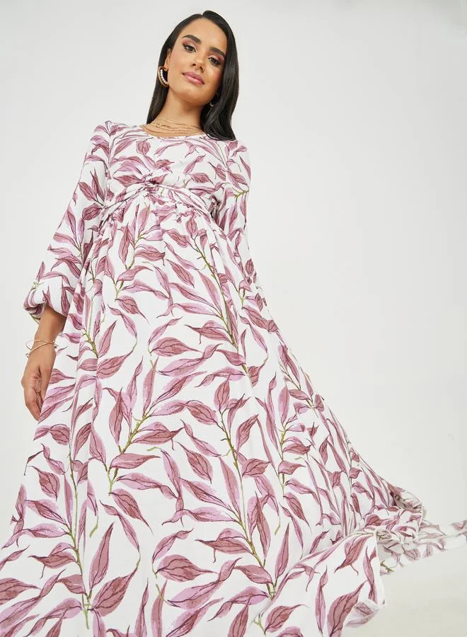 Styli Floral Print Maxi Dress