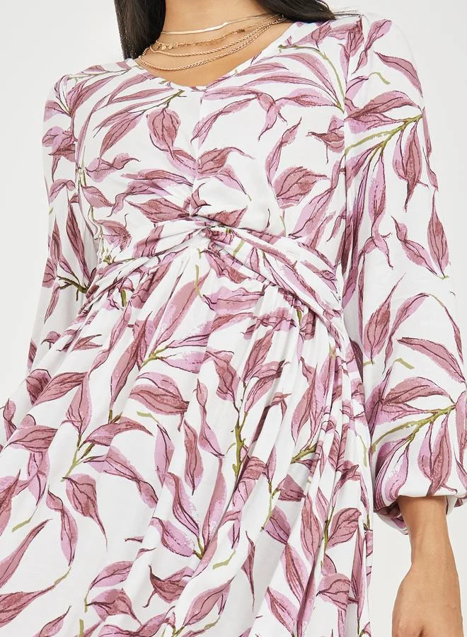 Styli Floral Print Maxi Dress