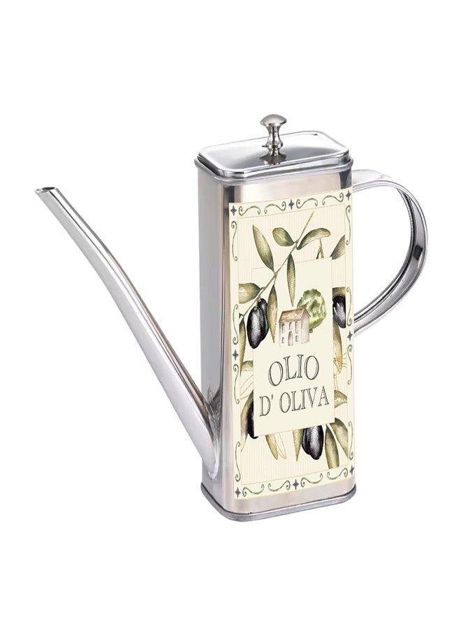 Fox Run Stainless Steel Olive Oil Dispenser With No Drip Spout, 16 Ounces - Image 1