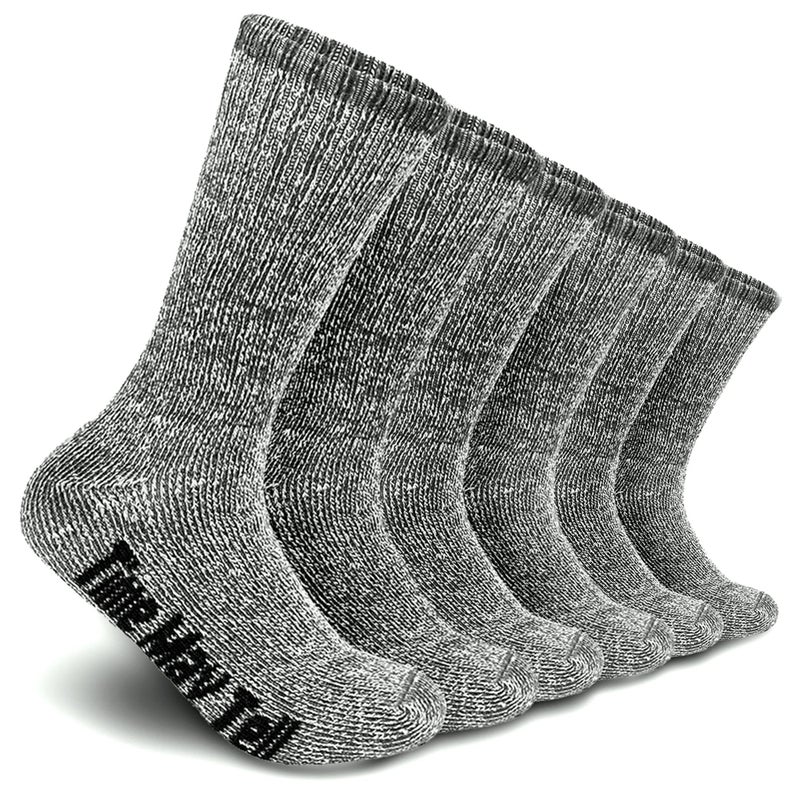 Time May Tell Mens Merino Wool Hiking Cushion Socks Thermal Warm Crew Winter Boot Socks Pack (2/4 Pair,6-13 Size) - Image 1