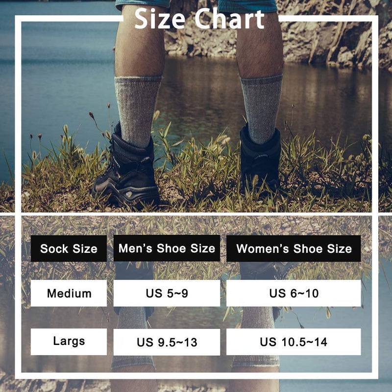 Time May Tell Mens Merino Wool Hiking Cushion Socks Thermal Warm Crew Winter Boot Socks Pack (2/4 Pair,6-13 Size) - Image 5