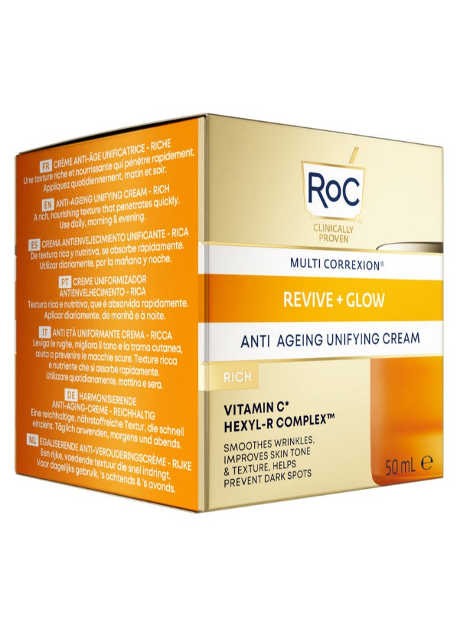 RoC MULTI CORREXION REVIVE + GLOW ANTI-AGEING UNIFYING CREAM RICH 50ML  - Image 5