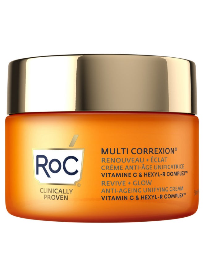 RoC MULTI CORREXION REVIVE + GLOW ANTI-AGEING UNIFYING CREAM RICH 50ML  - Image 1