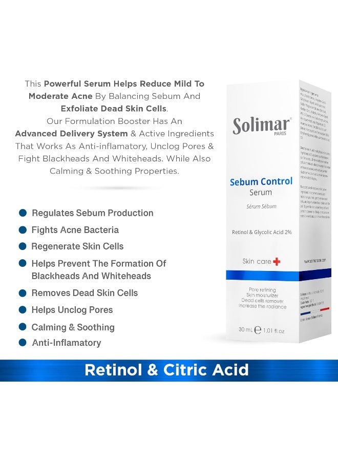 SOLIMAR PARIS Sebum Control Serum 30ml, Solution to manage mild to moderate acne and balance Sebum production - Image 3