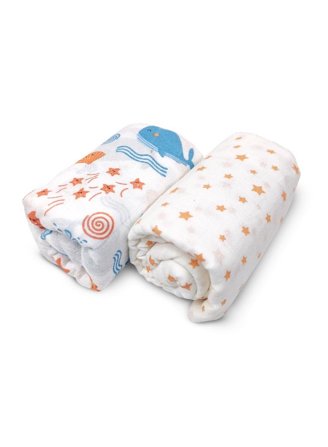 Nuluv Whale Swaddle Wrap - Pack of 2 - Image 1