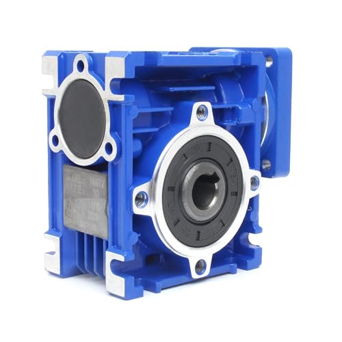 CNCTOPBAOS NMRV030 Worm Gear Reducer Speed Ratio 10:1 Aluminum Alloy Square RV30 NMRV30 Worm Gearbox Speed Reducer for Nema23 Stepper Motor 11mm Input and 14mm Output Shaft - Image 3