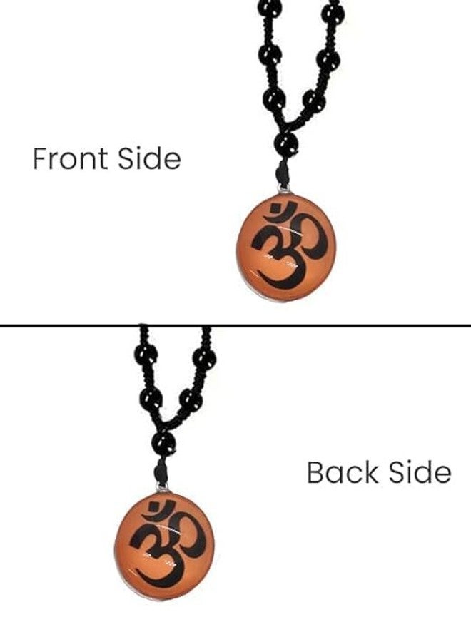 Ervio Om Pendant for Men & Boys | Black Beads Chain Hindu Locket | Om Religious Necklace for Spiritual Energy, Yoga, Meditation, Protection & Good Luck - Image 4