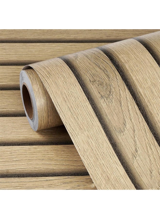 YelaJoy 3D Wood Slat Wall Wallpaper, Modern Accent Wall Panels for Interior Wall Decor, Self Stick Removable Wallpaper Vertical Wood Slats for Wall Contact Paper(45cm×3m) - Image 1