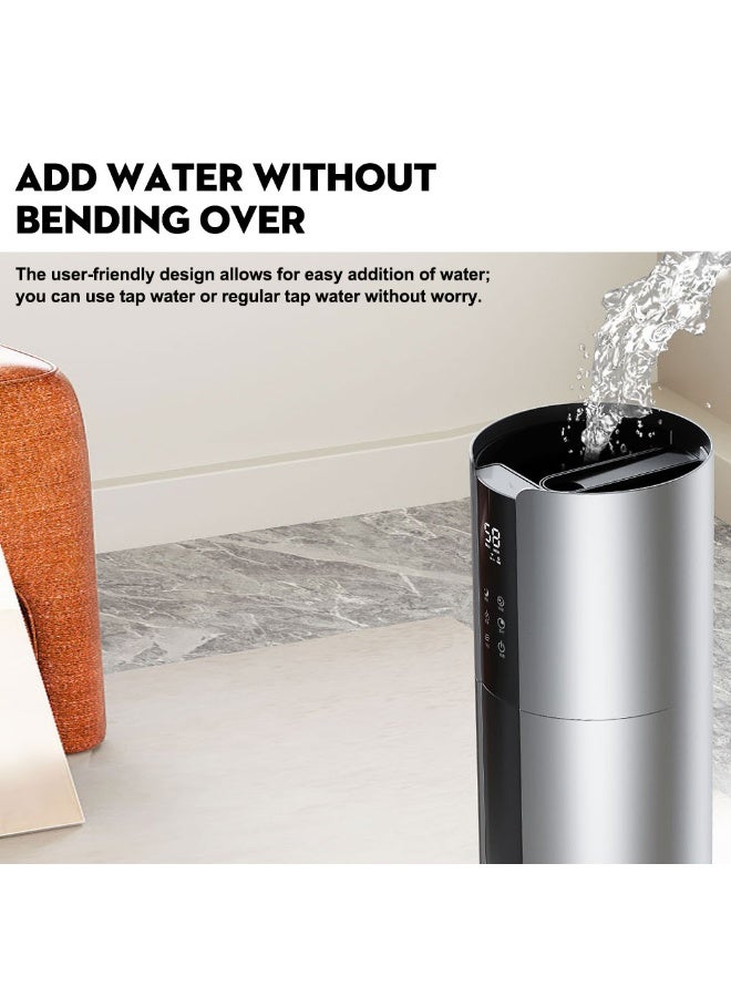 ET-LIFE 9L Smart Humidifier -  Large Room, Covers 645 sqft, Top Fill Cool Mist with Remote Control & LED Display, Auto Shut-Off, Essential Oil Tray & UV Sterilization, 360° Nozzle, Quiet YF2508 - Image 4