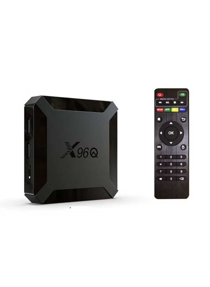 Compatible with Android 10 X96Q smart TV box, equipped with Allwinner H313 quad-core CPU, supports streaming media playback, 4K, 2.4G WiFi, and TV prefix. - Image 2