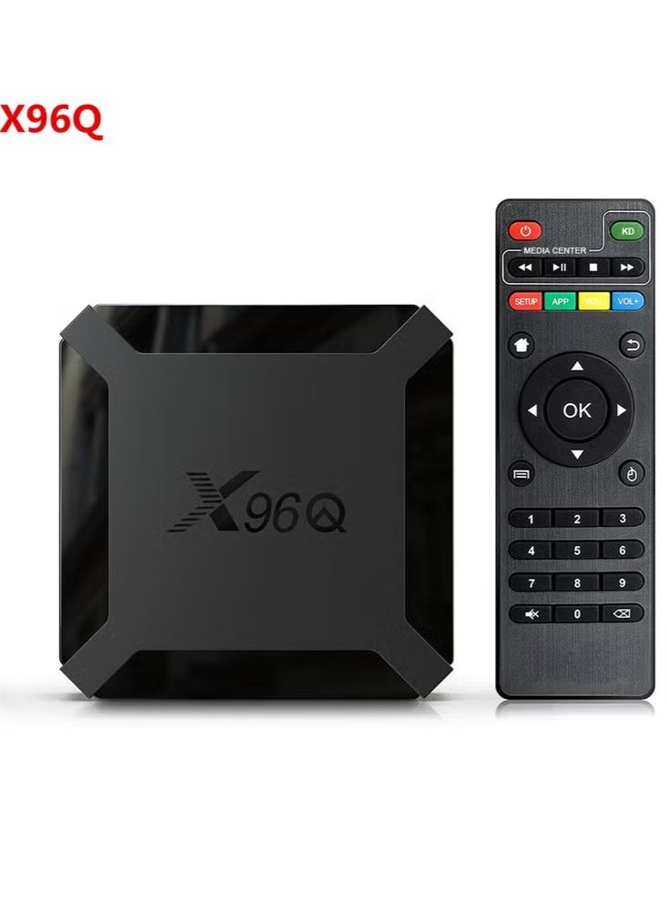 Compatible with Android 10 X96Q smart TV box, equipped with Allwinner H313 quad-core CPU, supports streaming media playback, 4K, 2.4G WiFi, and TV prefix. - Image 1