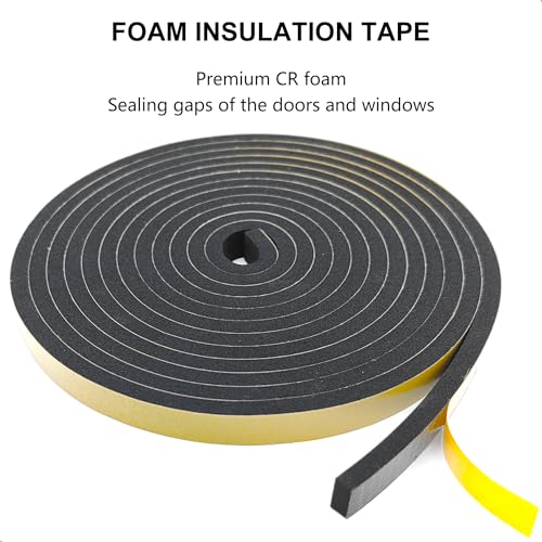 Topiverse Weather Stripping Door Seal Strip, Strong Adhesive, Weatherproof, Reduce Noise, Gap Filler, Foam Insulation Tape for Doors and Windows (1/2 in x 1/4 in x 26 Ft) - Image 5