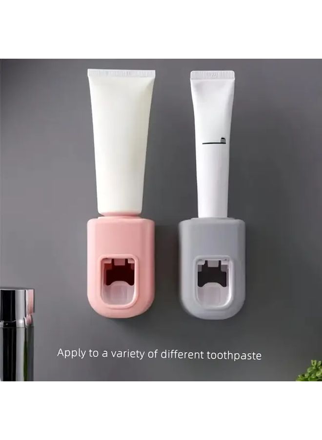 White Automatic Toothpaste Dispenser Wall Mounted Squeezer Bathroom Accessory - Image 2