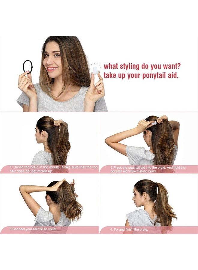 vanow Ponytail Holders, Ponytail Volume Enhancer, Bump it Hair Accessory, Crystal Transparent Filled Ponytail Hairstyle Aid, Fashion Hair Bun Maker, Magic Hair Styling Perfect Ponytail Tool for Women Girls - Image 2