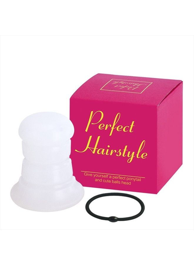 vanow Ponytail Holders, Ponytail Volume Enhancer, Bump it Hair Accessory, Crystal Transparent Filled Ponytail Hairstyle Aid, Fashion Hair Bun Maker, Magic Hair Styling Perfect Ponytail Tool for Women Girls - Image 1