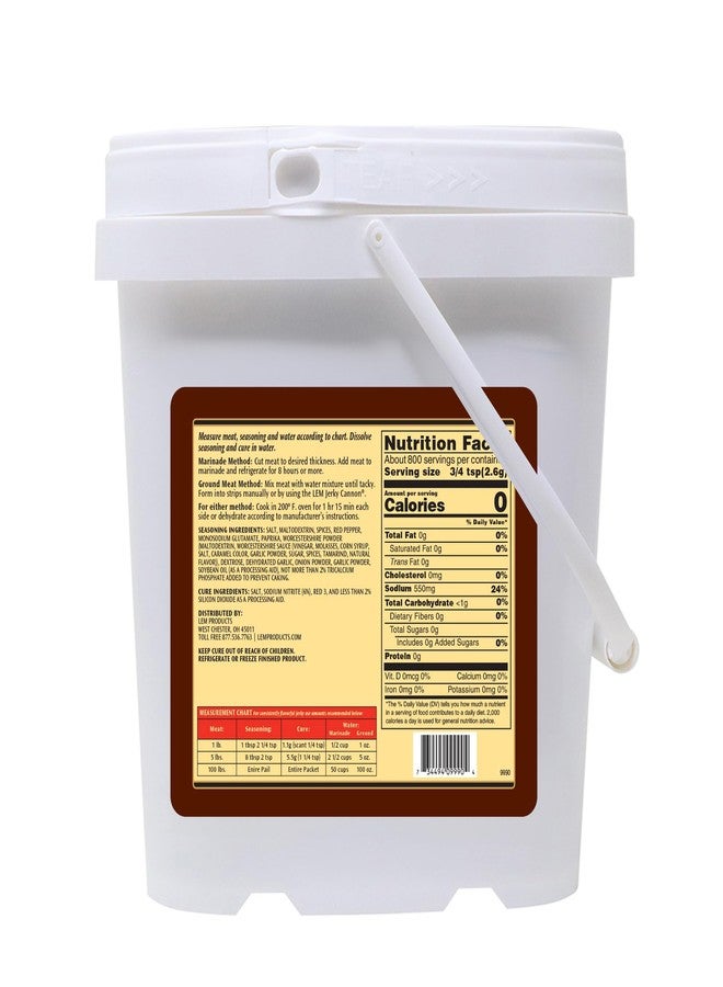 LEM Products Backwoods Original Jerky Seasoning, Ideal for Wild Game and Domestic Meat, Seasons Up to 100 Pounds of Meat, 4 Pound, 5.5 Ounce Bucket with Pre-Measured Cure Packet Included - Image 2