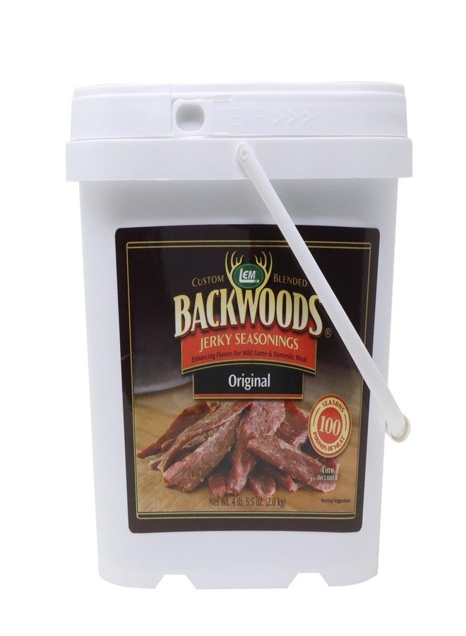 LEM Products Backwoods Original Jerky Seasoning, Ideal for Wild Game and Domestic Meat, Seasons Up to 100 Pounds of Meat, 4 Pound, 5.5 Ounce Bucket with Pre-Measured Cure Packet Included - Image 1