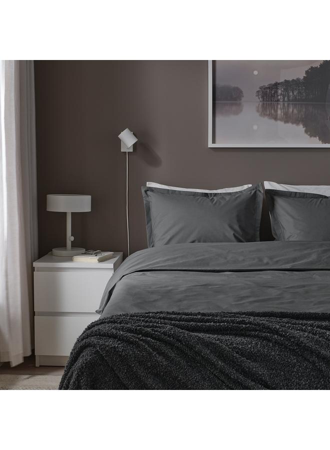 إيروريكس غطاء لحاف وغطاء وسادة، رمادي غامق، 150×200/50×80 سم - Image 3