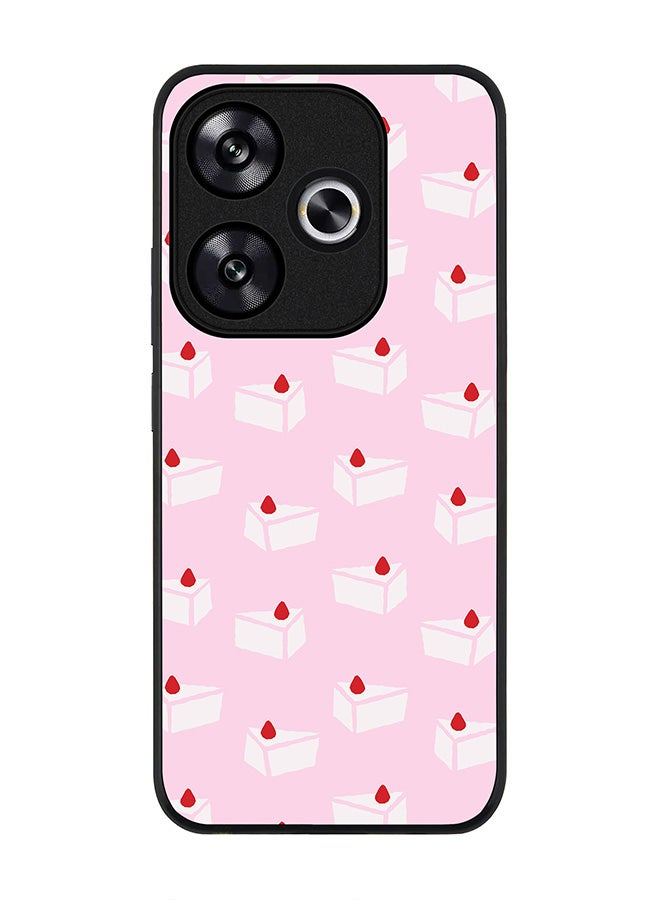 Stylizedd Rugged Black edge case for Xiaomi Poco F6 / Xiaomi Redmi Turbo 3, Slim fit Soft Case Flexible Anti Drop TPU Gel Thin Cover -  Cake Piece - Image 1