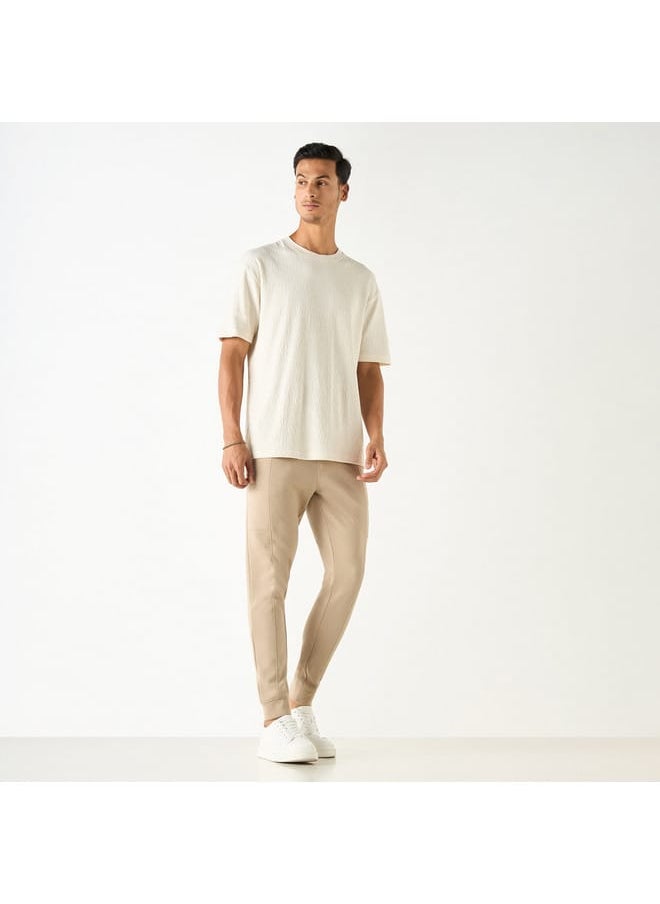 Iconic Iconic Textured Joggers with Drawstring Closure and Pockets  - Image 2