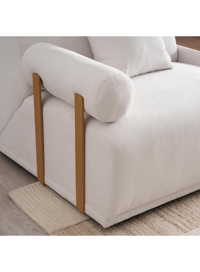Pan Home Andreia Corner Sofa With Wireless Charger - Beige  - Image 5