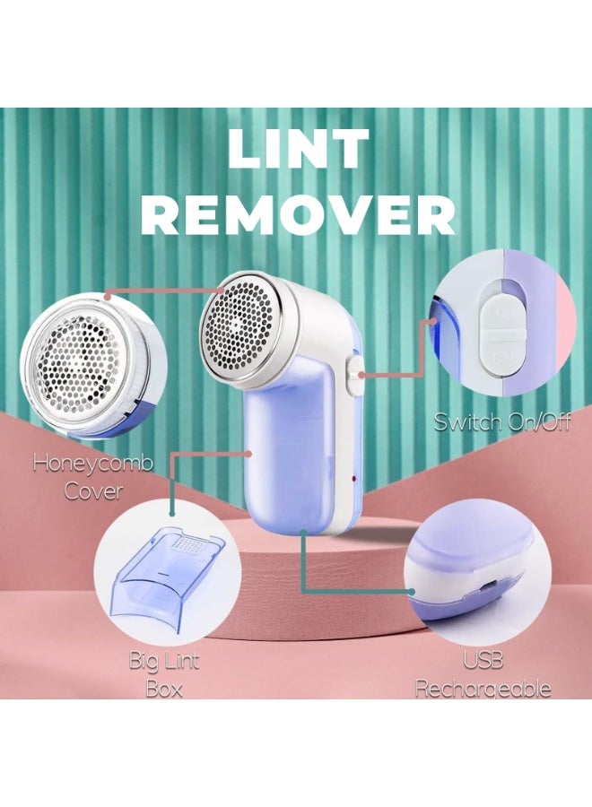 NajmStyle Fabric Shaver,Rechargeable Lint Remover Sweater Defuzzer with 3 Free Extra Blade and More Powerful,Bobble Remover for Clothes - Image 3