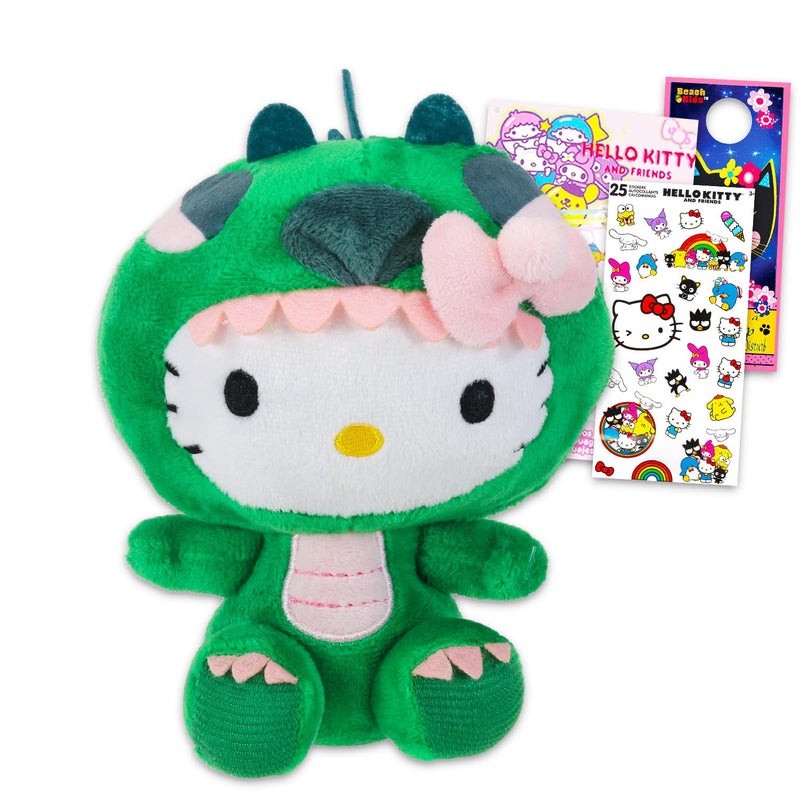Sanrio Hello Kitty Plushie Set Bundle with 65 Plush Doll in a Dragon Costume Plus Stickers Tattoos More Hello Kitty Plush Toy Stuffed Animal - Image 3