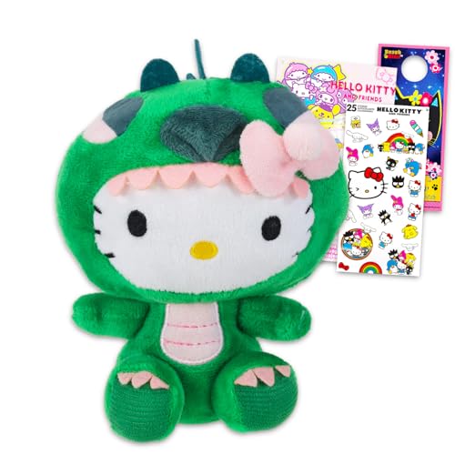 Sanrio Hello Kitty Plushie Set Bundle with 65 Plush Doll in a Dragon Costume Plus Stickers Tattoos More Hello Kitty Plush Toy Stuffed Animal - Image 1