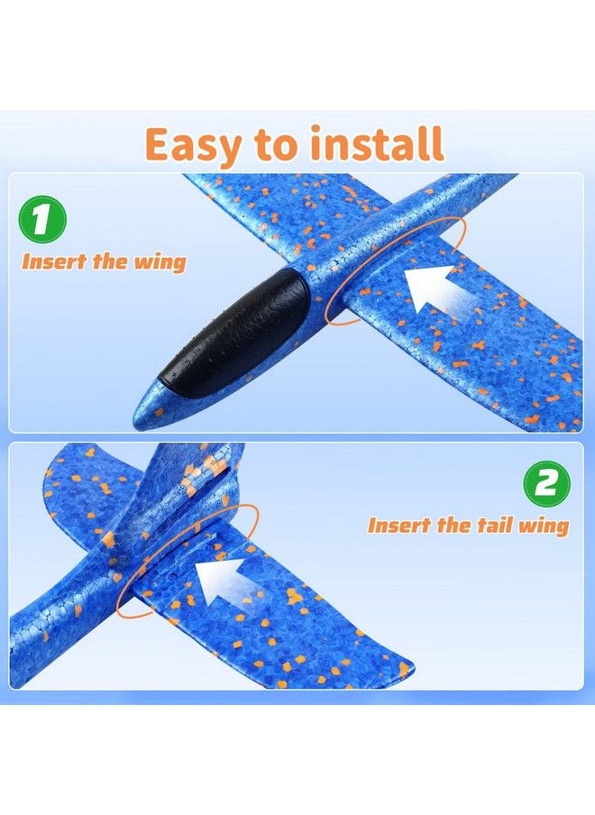 VCOSTORE - Foam Airplanes : Foam Glider Plane 4 Pack 17.3" Large Throwing Glider Airplane Toy With 2 Flight Mode Flyinggifts For Kids Boys Girls 3 4 5 6 7 8 9 10 11 12 Years Old - Image 1