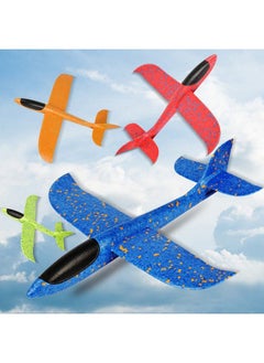 Foam Airplanes : Foam Glider Plane 4 Pack 17.3" Large Throwing Glider Airplane Toy With 2 Flight Mode Flyinggifts For Kids Boys Girls 3 4 5 6 7 8 9 10 11 12 Years Old