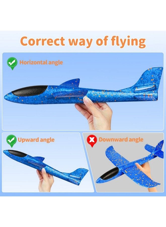 VCOSTORE - Foam Airplanes : Foam Glider Plane 4 Pack 17.3" Large Throwing Glider Airplane Toy With 2 Flight Mode Flyinggifts For Kids Boys Girls 3 4 5 6 7 8 9 10 11 12 Years Old - Image 1