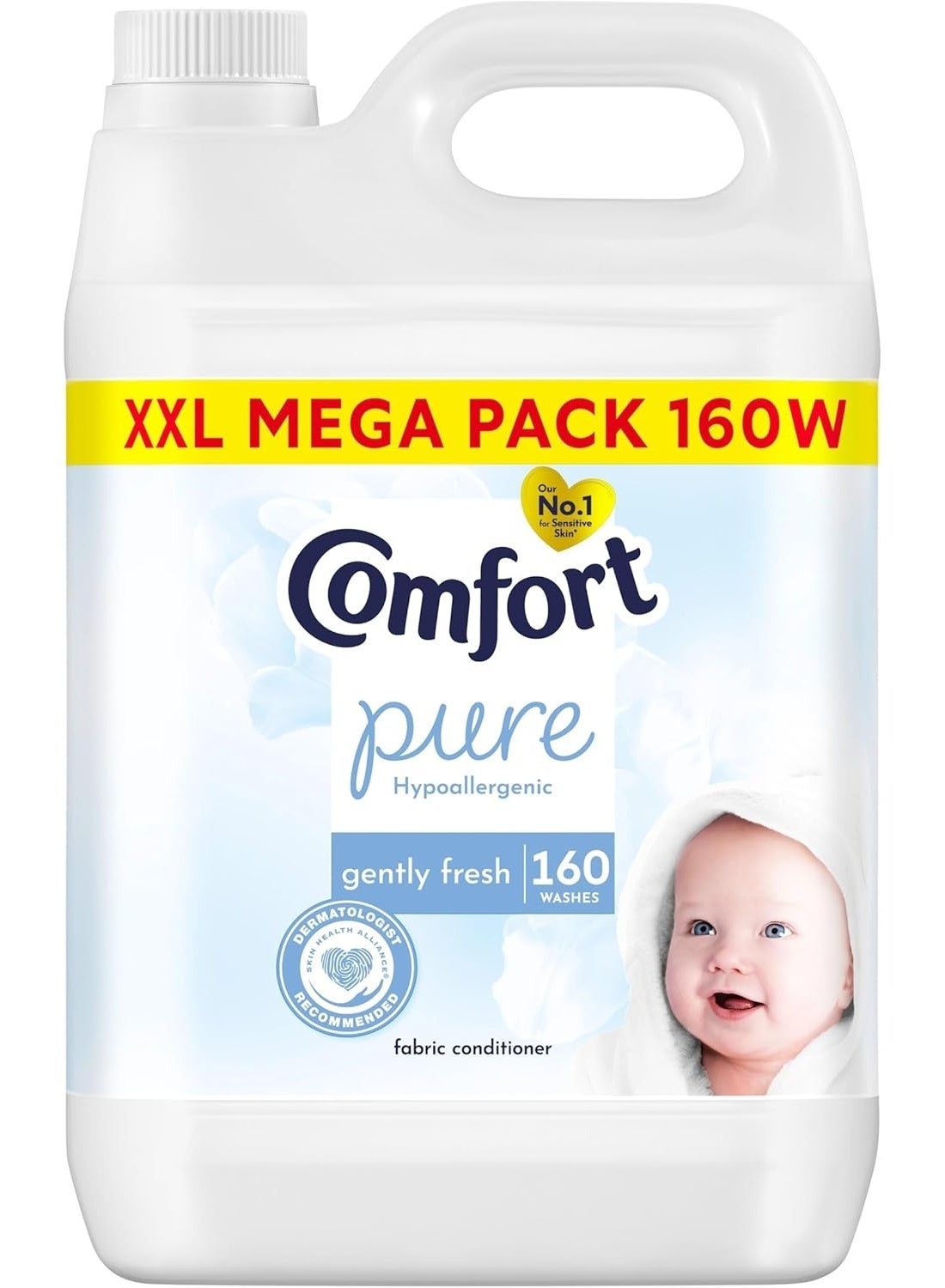Comfort Pure Sensitive Fabric Conditioner dermatologically tested gentle next to sensitive skin 160 washes (4.8 L)