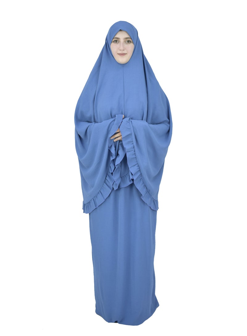  داماس كولكشن طقم صلاة للاطفال والامهات حجاب وتنورة - طقم ملابس الصلاة للبنات والامهات - اسدال  صلاة - لبس صلاة - لباس الصلاة - Image 4