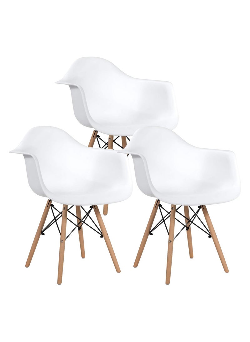 Mahmayi Mahmayi Ultimate Eames Style DAW ArmChair - White (Pack of 3)  - Image 1