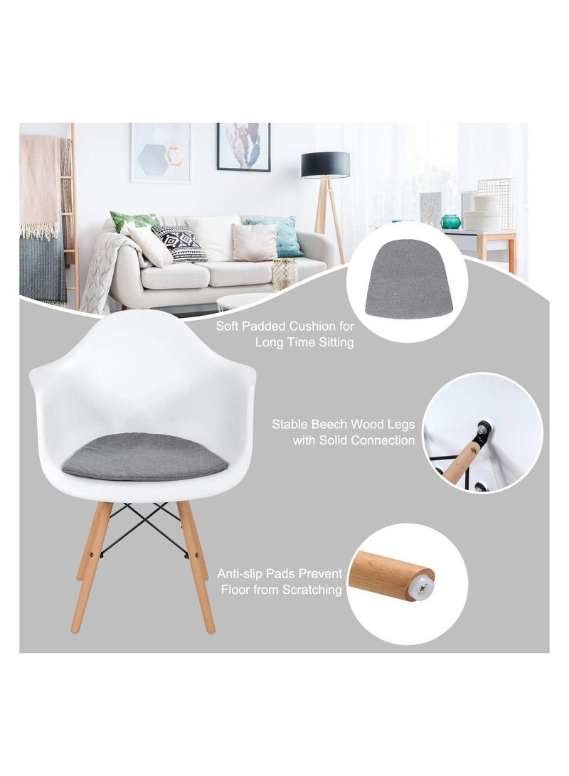Mahmayi Mahmayi Ultimate Eames Style DAW ArmChair - White (Pack of 3)  - Image 3