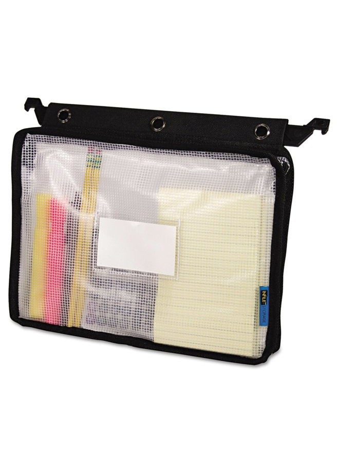 Advantus Expanding Zipper Pouch, Clear/Black - 13 in x 11.5 in x 1.25 in - Image 1