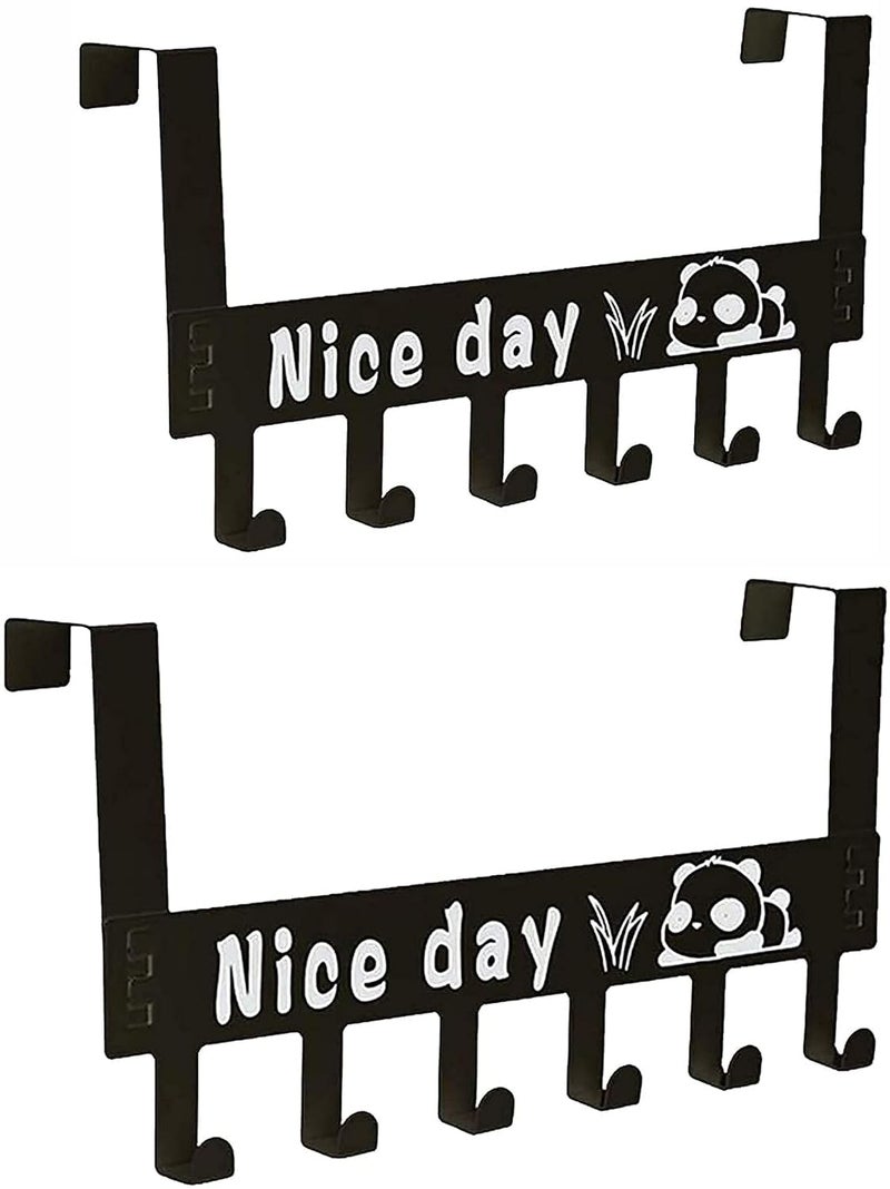 Glitzn Pack of 2 Heavy Duty CarbonMetal Over Door Hanger for Cloths Drill Free Door Hanging Hooks for Bathroom Bedroom Kitchen Scarf Coat Towel Holder - Image 1