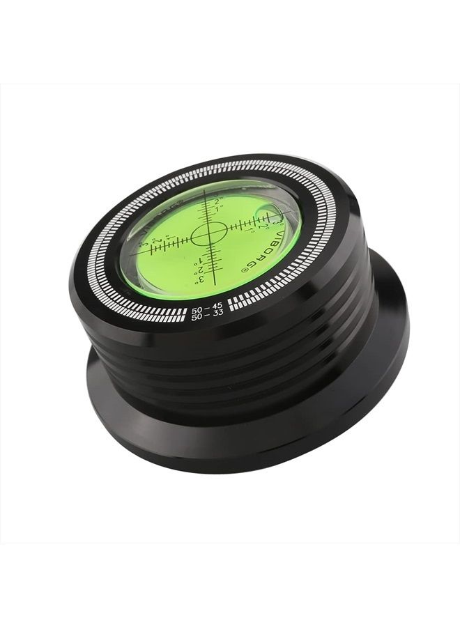 VIBORG LP528B Record Weight Phono LP Disc Stabilizer, Black 50Hz Turntable Level, 280G (9.9 OZ) HiFi 3 in 1 Vinyl Clamp Strobe Speed Record Puck with Bubble Leveling (50Hz, Black) - Image 1