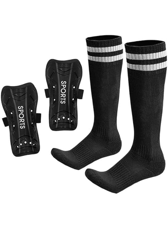 HOOKOR Soccer Shin Guards Wit Socks For 3-15 Years Kids Youth,Lightweight and Breathable Soccer Equipment Shin Pads and Long Soccer Socks Boys and Girls for Football Games - Image 1