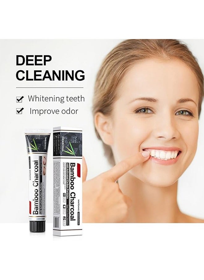 SADOER Bamboo Charcoal Toothpaste, Black Toothpaste, Natural Teeth Whitening, Fresh breath Stain Removing Toothpaste 100g  - Image 2
