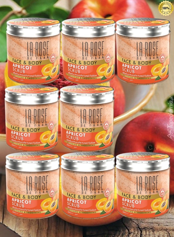 La Rose 8 Pieces De Faan Face And Body Apricot Scrub Whitening And Smoothing 500ml - Image 1