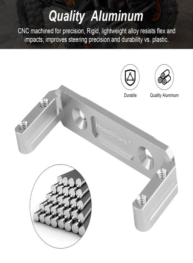 HobbyPark Aluminum Axle Servo Mount for 1/10 Capra UTB10 RC Crawler Upgrades Accessories, Upgraded Servo Motors Mounting, Servo Holder Bracket (Silver) - Image 3