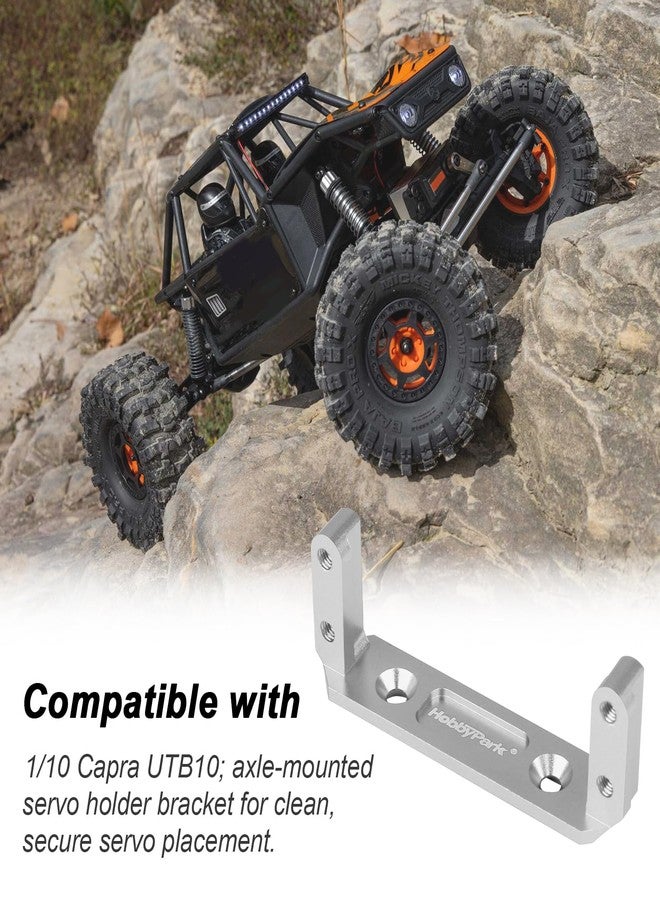 HobbyPark Aluminum Axle Servo Mount for 1/10 Capra UTB10 RC Crawler Upgrades Accessories, Upgraded Servo Motors Mounting, Servo Holder Bracket (Silver) - Image 4