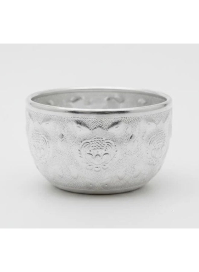 AKDC Aluminium Bowl – Mini Silver Design | 6 cm Stylish Serving Bowl - Image 1