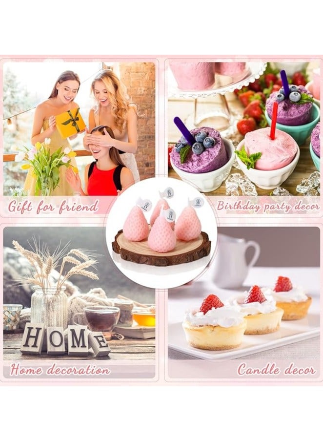 4 Strawberry Candles Strawberry Shaped Aroma Wax Mini Soya Wax Scented Cute Decorative Candles for Bedroom Bathroom Decorating Party - Image 5
