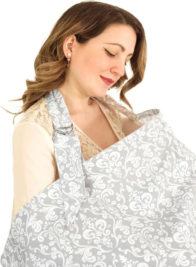 MammaChamp Nursing Breastfeeding Cover Scarf/Shawl/Apron/Cloak Cover for Mother-Baby (Grey) - Image 1