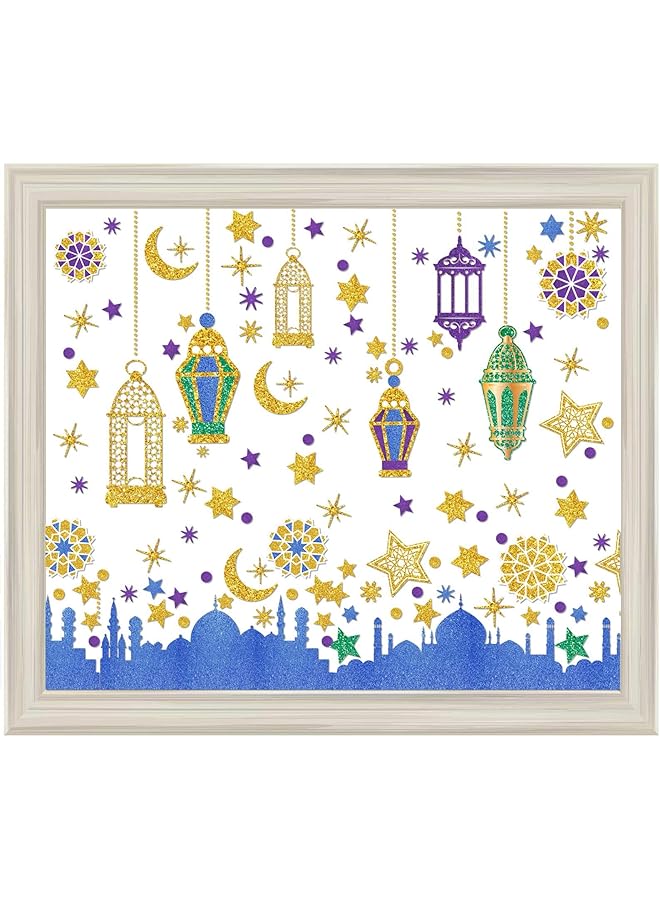 إيروريكس ملصقات رمضان مبارك للنوافذ، ملصقات عيد مبارك للنوافذ، لوازم الحفلات، ديكورات السعادة الإسلامية، رمضان، عيد الفطر، ديكور النوافذ، رمضان كريم، ملصقات مقطوعة للنافذة - Image 1