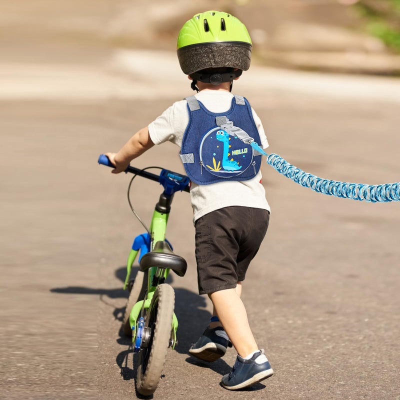 Accmor Toddler Safty Harness Leash, Cute Dinosaur Child Leashes + Reflective Anti Lost Wrist Link, Foldable Baby Walking Harness Pocket Kids Tether Protection for Boys Girls Aged 1-5 to Travel Outdoor - Image 5